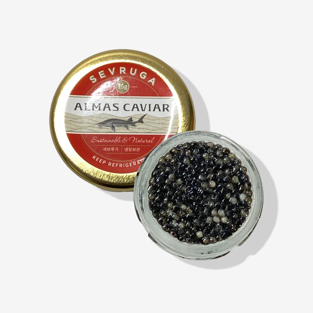 Caviartz 알마스캐비아 철갑상어알 캐비어 세브루가 15g